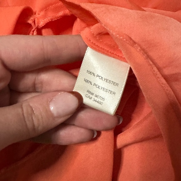 Rebecca Taylor Cha Cha Ruffle Tiered Strapless Sash Tie Coral Satin Dress 4 - Picture 6 of 6